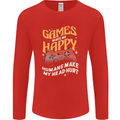 Antisocial Gamer Video Gaming Joypad Mens Long Sleeve T-Shirt Red