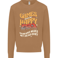 Antisocial Gamer Video Gaming Joypad Mens Sweatshirt Jumper Caramel Latte