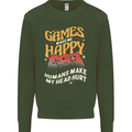 Antisocial Gamer Video Gaming Joypad Mens Sweatshirt Jumper Forest Green