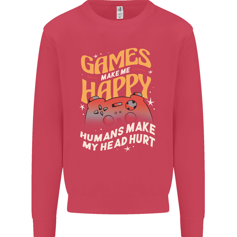 Antisocial Gamer Video Gaming Joypad Mens Sweatshirt Jumper Heliconia