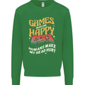 Antisocial Gamer Video Gaming Joypad Mens Sweatshirt Jumper Irish Green