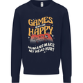 Antisocial Gamer Video Gaming Joypad Mens Sweatshirt Jumper Navy Blue