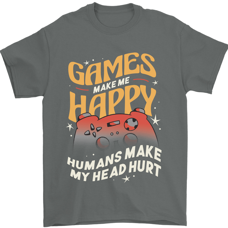 Antisocial Gamer Video Gaming Joypad Mens T-Shirt 100% Cotton Charcoal