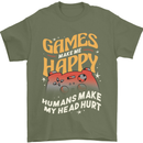 Antisocial Gamer Video Gaming Joypad Mens T-Shirt 100% Cotton Military Green