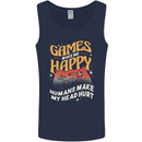 Antisocial Gamer Video Gaming Joypad Mens Vest Tank Top Navy Blue