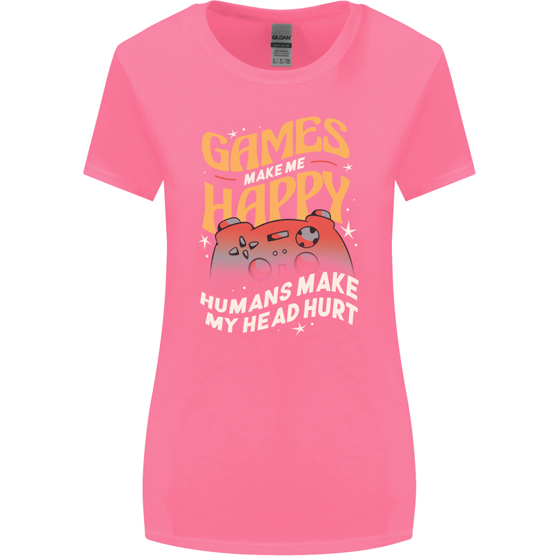 Antisocial Gamer Video Gaming Joypad Womens Wider Cut T-Shirt Azalea