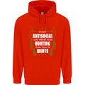 Antisocial I Prefer to Go Hunting Hunter Childrens Kids Hoodie Bright Red