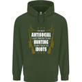 Antisocial I Prefer to Go Hunting Hunter Childrens Kids Hoodie Forest Green