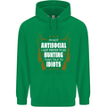 Antisocial I Prefer to Go Hunting Hunter Childrens Kids Hoodie Irish Green