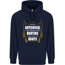 Antisocial I Prefer to Go Hunting Hunter Childrens Kids Hoodie Navy Blue