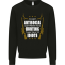 Antisocial I Prefer to Go Hunting Hunter Kids Sweatshirt Jumper Black