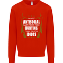 Antisocial I Prefer to Go Hunting Hunter Kids Sweatshirt Jumper Bright Red
