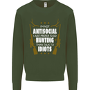 Antisocial I Prefer to Go Hunting Hunter Kids Sweatshirt Jumper Forest Green