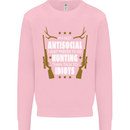 Antisocial I Prefer to Go Hunting Hunter Kids Sweatshirt Jumper Light Pink