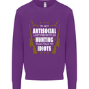 Antisocial I Prefer to Go Hunting Hunter Kids Sweatshirt Jumper Purple