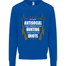 Antisocial I Prefer to Go Hunting Hunter Kids Sweatshirt Jumper Royal Blue