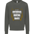 Antisocial I Prefer to Go Hunting Hunter Kids Sweatshirt Jumper Storm Grey