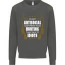 Antisocial I Prefer to Go Hunting Hunter Kids Sweatshirt Jumper Storm Grey