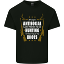 Antisocial I Prefer to Go Hunting Hunter Mens Cotton T-Shirt Tee Top Black