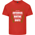 Antisocial I Prefer to Go Hunting Hunter Mens Cotton T-Shirt Tee Top Red