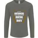 Antisocial I Prefer to Go Hunting Hunter Mens Long Sleeve T-Shirt Charcoal