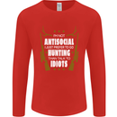 Antisocial I Prefer to Go Hunting Hunter Mens Long Sleeve T-Shirt Red