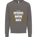 Antisocial I Prefer to Go Hunting Hunter Mens Sweatshirt Jumper Charcoal