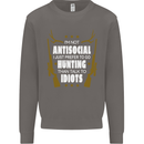 Antisocial I Prefer to Go Hunting Hunter Mens Sweatshirt Jumper Charcoal