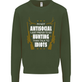 Antisocial I Prefer to Go Hunting Hunter Mens Sweatshirt Jumper Forest Green