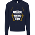 Antisocial I Prefer to Go Hunting Hunter Mens Sweatshirt Jumper Navy Blue