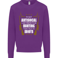 Antisocial I Prefer to Go Hunting Hunter Mens Sweatshirt Jumper Purple