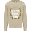 Antisocial I Prefer to Go Hunting Hunter Mens Sweatshirt Jumper Sand
