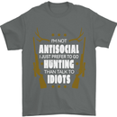Antisocial I Prefer to Go Hunting Hunter Mens T-Shirt Cotton Gildan Charcoal