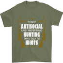 Antisocial I Prefer to Go Hunting Hunter Mens T-Shirt Cotton Gildan Military Green