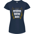 Antisocial I Prefer to Go Hunting Hunter Womens Petite Cut T-Shirt Navy Blue