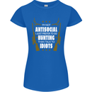 Antisocial I Prefer to Go Hunting Hunter Womens Petite Cut T-Shirt Royal Blue