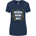 Antisocial I Prefer to Go Hunting Hunter Womens Wider Cut T-Shirt Navy Blue