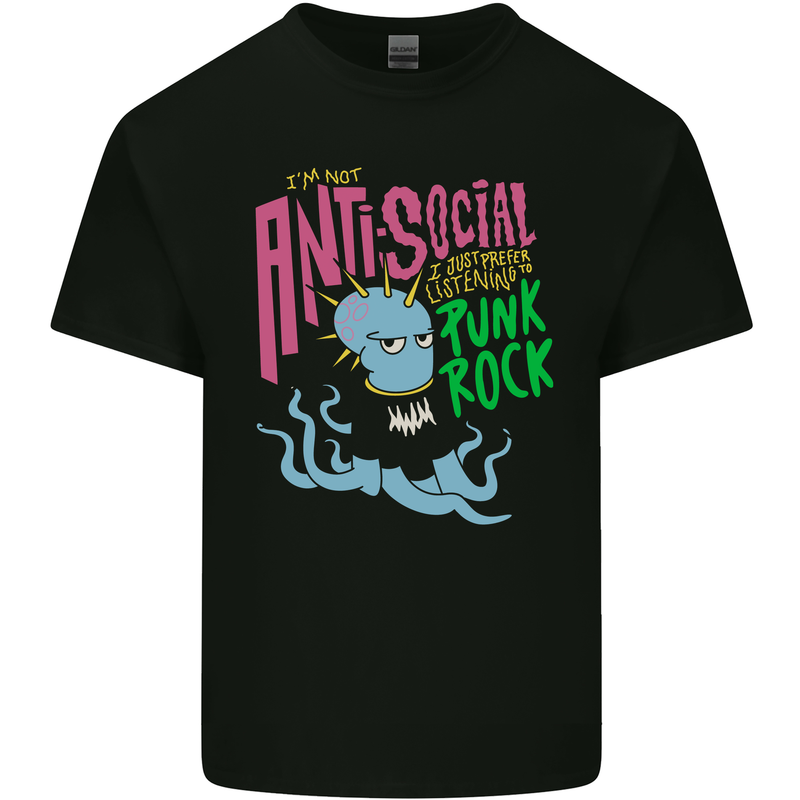 Antisocial Punk Rock Skinhead Octopus Mens Cotton T-Shirt Tee Top Black