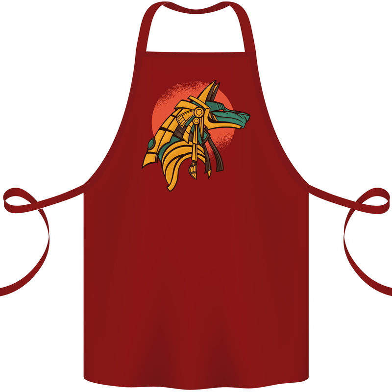 Anubis Ancient Egypt Egyption God Mythology Cotton Apron 100% Organic Maroon