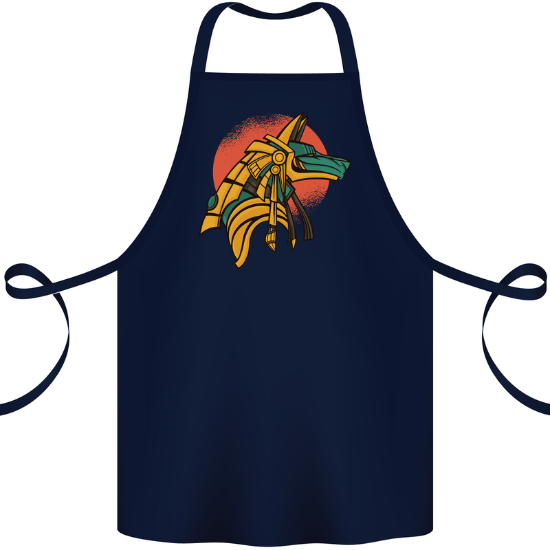 Anubis Ancient Egypt Egyption God Mythology Cotton Apron 100% Organic Navy Blue