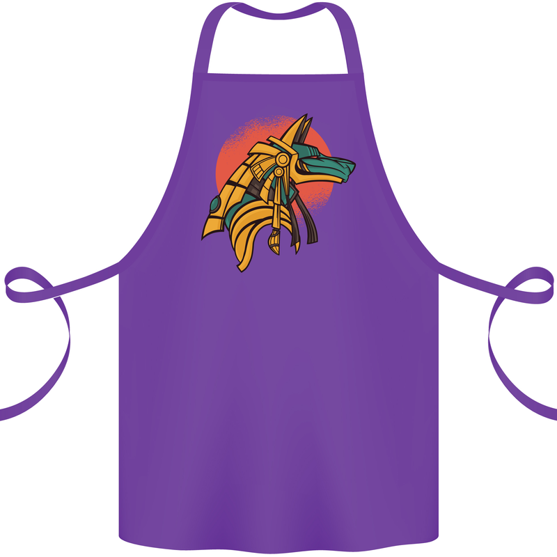 Anubis Ancient Egypt Egyption God Mythology Cotton Apron 100% Organic Purple
