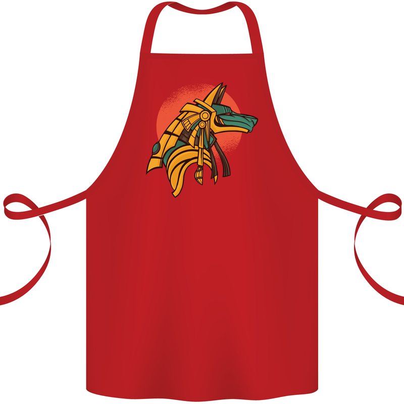 Anubis Ancient Egypt Egyption God Mythology Cotton Apron 100% Organic Red
