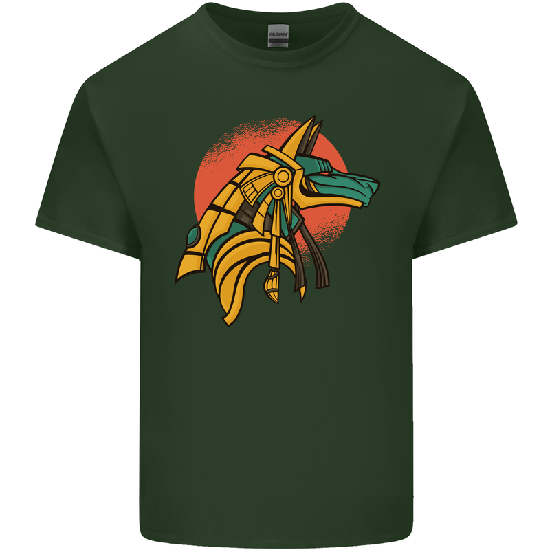 Anubis Ancient Egypt Egyption God Mythology Mens Cotton T-Shirt Tee Top Forest Green