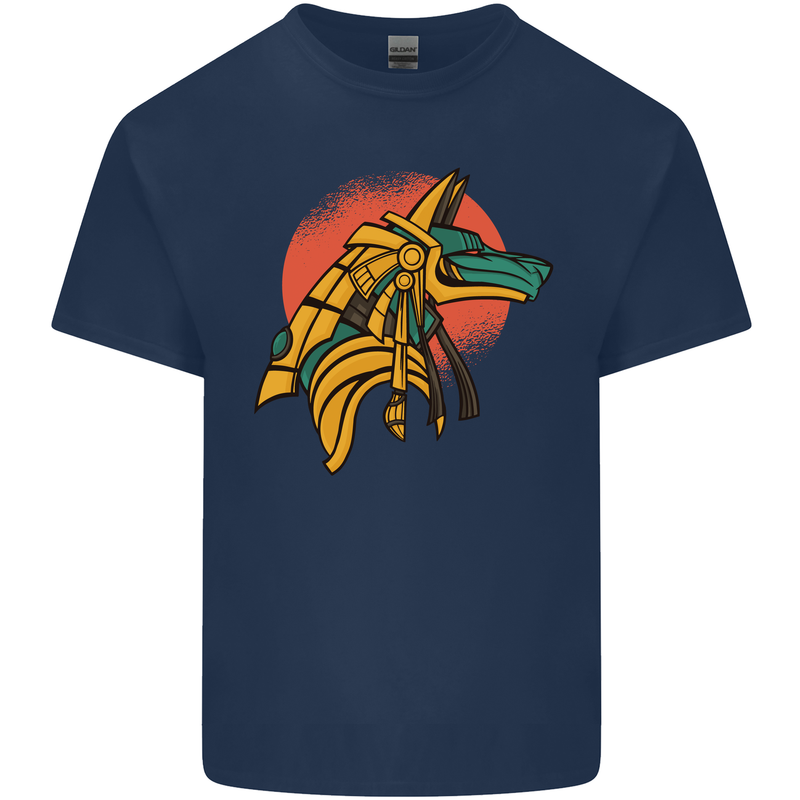Anubis Ancient Egypt Egyption God Mythology Mens Cotton T-Shirt Tee Top Navy Blue