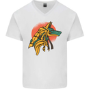 Anubis Ancient Egypt Egyption God Mythology Mens V-Neck Cotton T-Shirt White