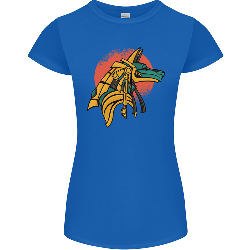 Anubis Ancient Egypt Egyption God Mythology Womens Petite Cut T-Shirt Royal Blue