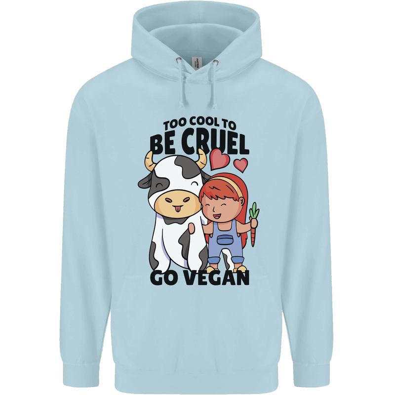 Anything That Farts Funny Vegan Vegetarian Childrens Kids Hoodie Light Blue