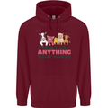 Anything That Farts Funny Vegan Vegetarian Childrens Kids Hoodie Maroon