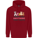 Anything That Farts Funny Vegan Vegetarian Childrens Kids Hoodie Red
