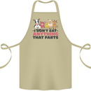 Anything That Farts Funny Vegan Vegetarian Cotton Apron 100% Organic Khaki